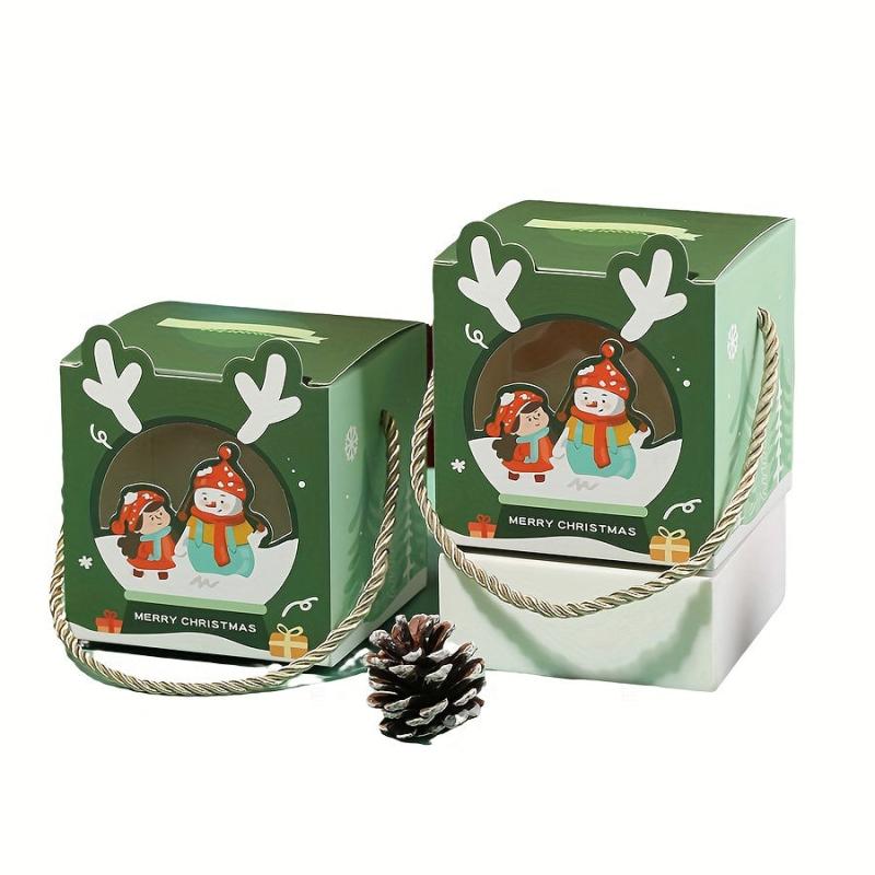 10pcs Christmas Gift Small Paper Box Navidad Candy Packaging