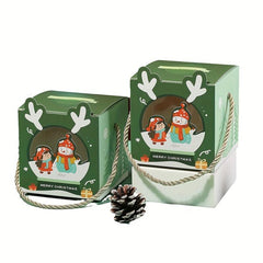 10pcs Christmas Gift Small Paper Box Navidad Candy Packaging