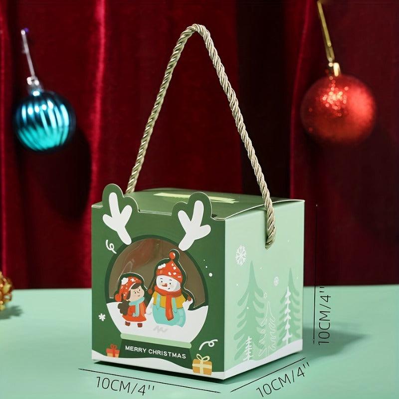 10pcs Christmas Gift Small Paper Box Navidad Candy Packaging