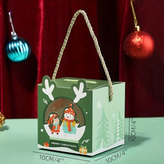 10pcs Christmas Gift Small Paper Box Navidad Candy Packaging