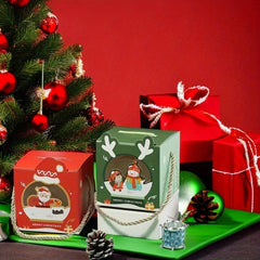 10pcs Christmas Gift Small Paper Box Navidad Candy Packaging