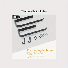 Hanger Organizer Stacker Hanger Holder Rack With Hook Double Layer Metal 2pcs
