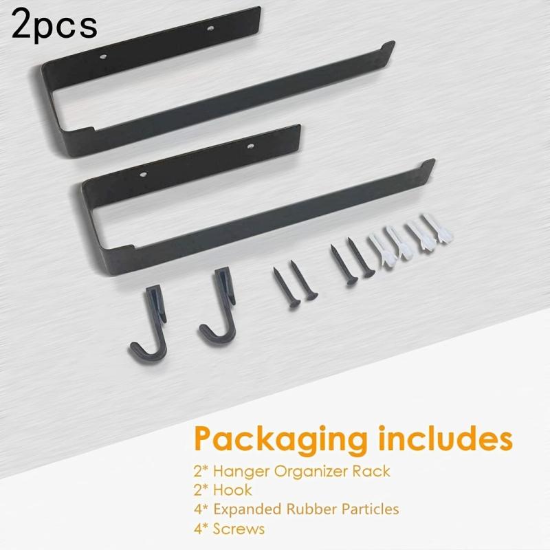 Hanger Organizer Stacker Hanger Holder Rack With Hook Double Layer Metal 2pcs