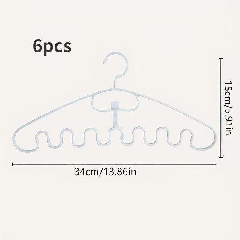6pcs Non Slip Plastic Clothes Hangers For Large Clothes