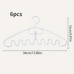 6pcs Non Slip Plastic Clothes Hangers For Large Clothes