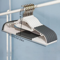 10pcs Anti-slip Plastic Clothes Hanger - Double Position Dormitory