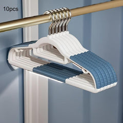10pcs Anti-slip Plastic Clothes Hanger - Double Position Dormitory