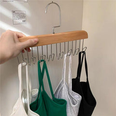 8-Hook Wooden Clothes Hanger Storage Organizer