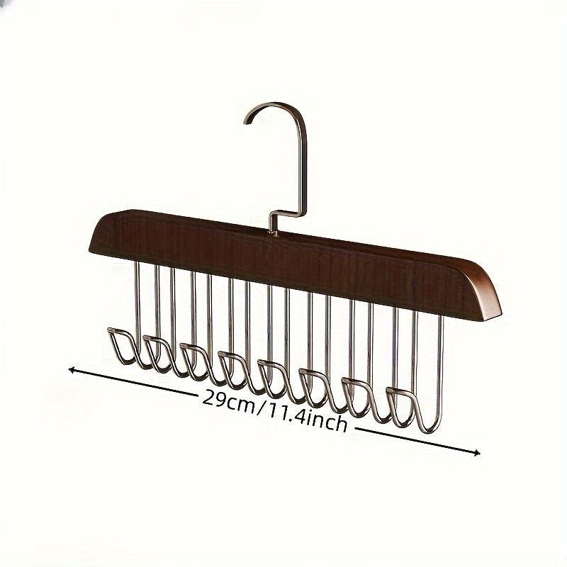 8-Hook Wooden Clothes Hanger Storage Organizer