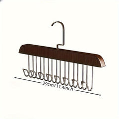 8-Hook Wooden Clothes Hanger Storage Organizer