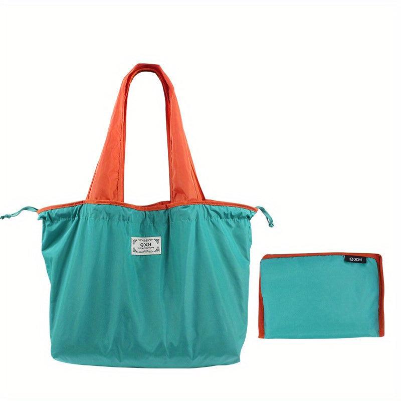 Portable Drawstring Nylon Shopping Bag for Travel & Supermarket