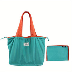 Portable Drawstring Nylon Shopping Bag for Travel & Supermarket