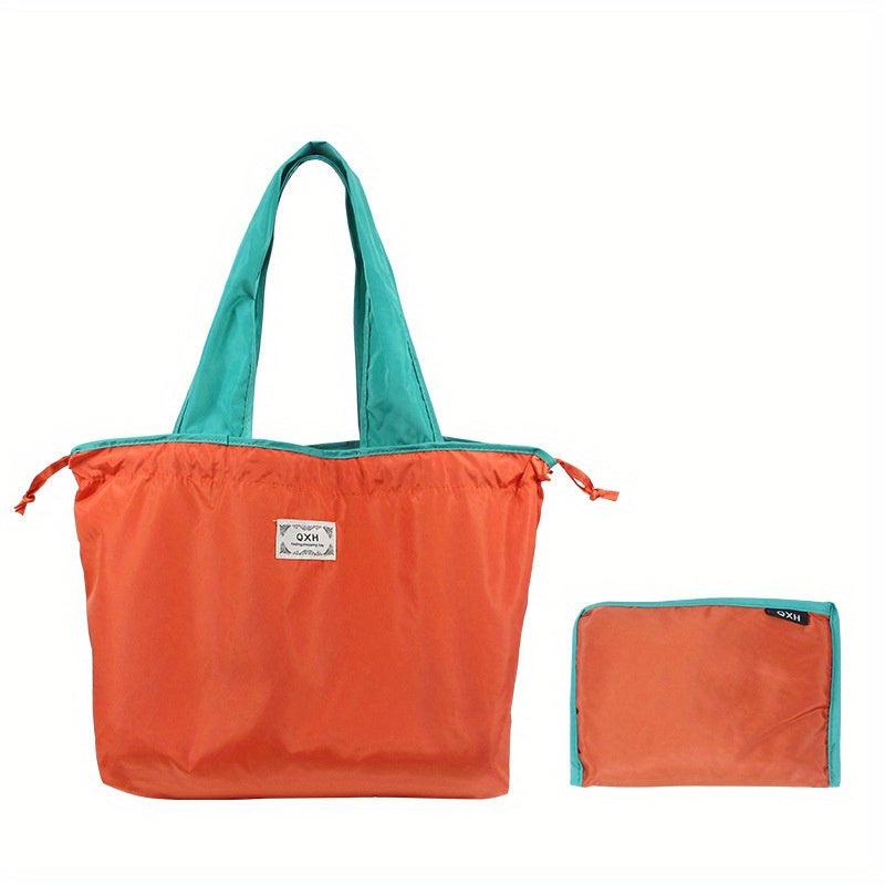 Portable Drawstring Nylon Shopping Bag for Travel & Supermarket