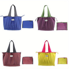 Portable Drawstring Nylon Shopping Bag for Travel & Supermarket