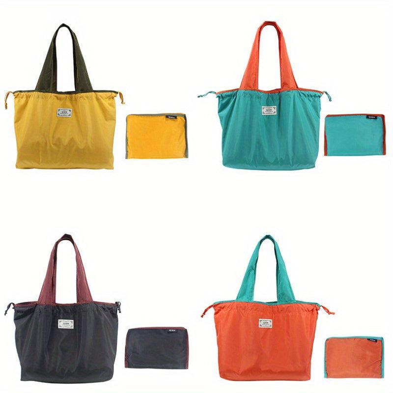 Portable Drawstring Nylon Shopping Bag for Travel & Supermarket