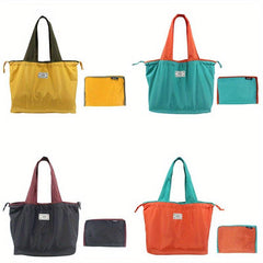 Portable Drawstring Nylon Shopping Bag for Travel & Supermarket