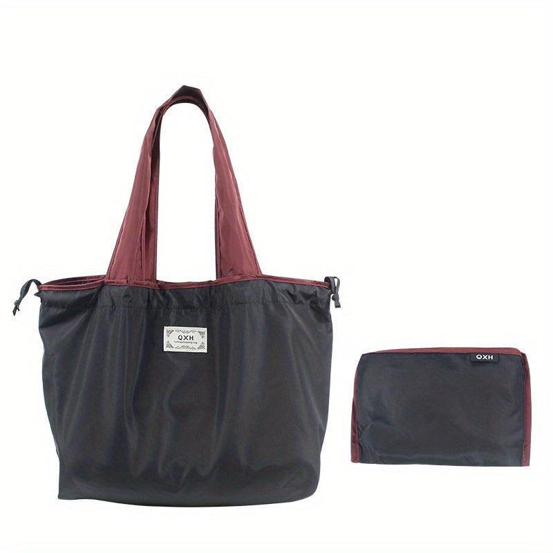 Portable Drawstring Nylon Shopping Bag for Travel & Supermarket