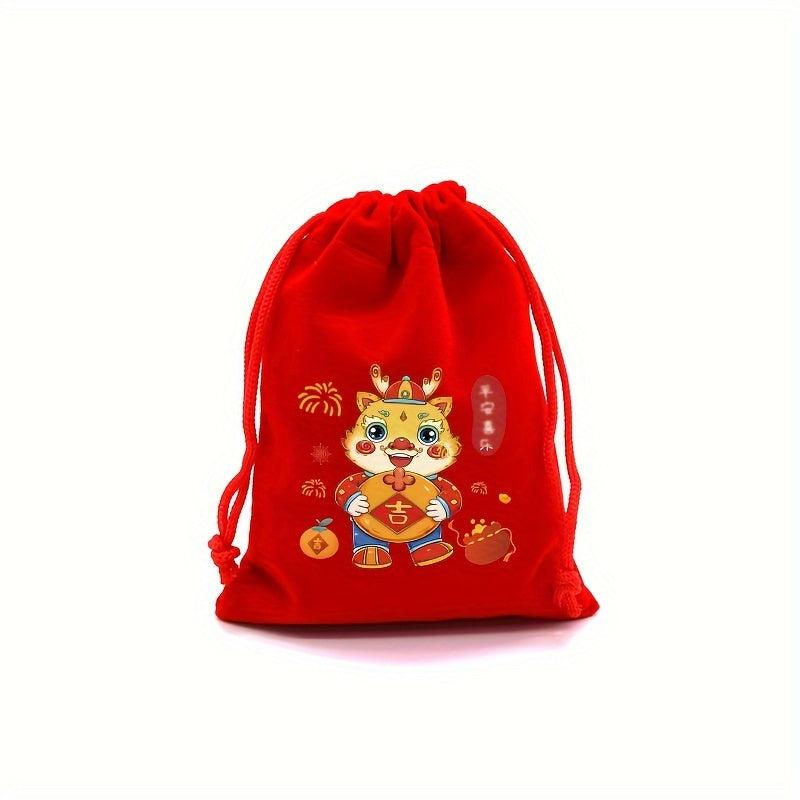 5pcs Burlap Bag & Cartoon Spring Set Candy Gift Packaging Bags