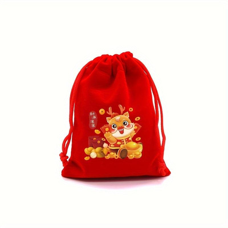 5pcs Burlap Bag & Cartoon Spring Set Candy Gift Packaging Bags