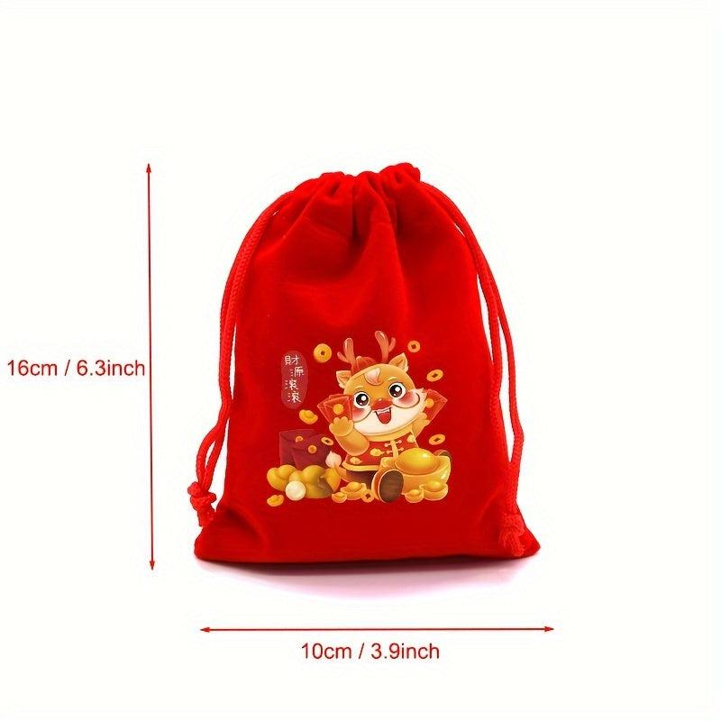 5pcs Burlap Bag & Cartoon Spring Set Candy Gift Packaging Bags