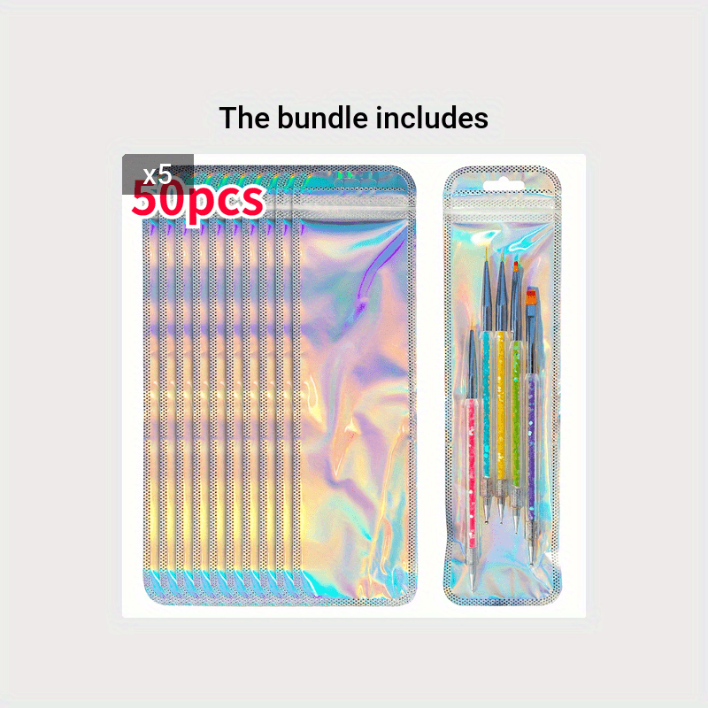 50pcs Self Sealing Bag Acne Needle Plastic Bag Eyelash Pencil Packaging