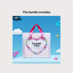 Heart Shaped Gift Bags Thank You 10-Pack
