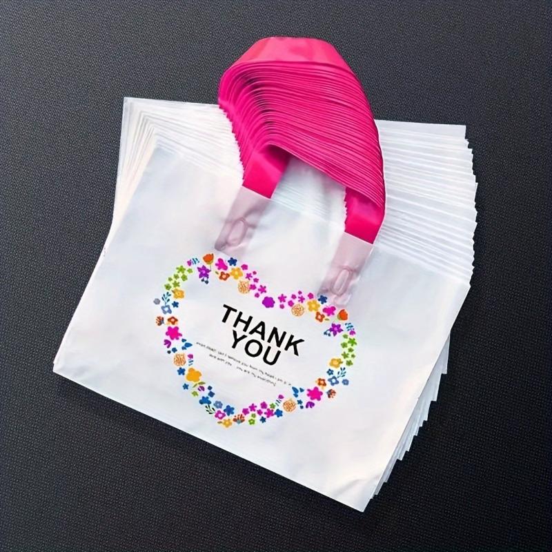 Heart Shaped Gift Bags Thank You 10-Pack