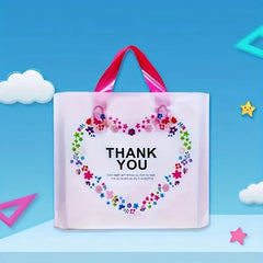 Heart Shaped Gift Bags Thank You 10-Pack