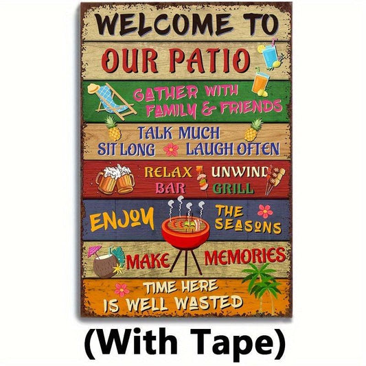 Vintage Christmas Welcome To Our Patio Wall Decor Tape