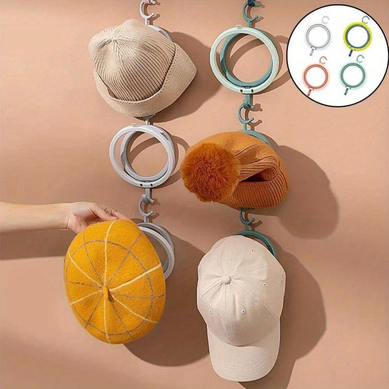 4pcs Stackable Hat Storage Hook Racks Organizer