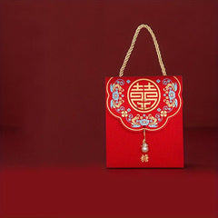 2pcs Chinese candy box Wedding candy bag Creative hand holding candy box