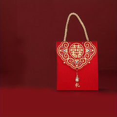 2pcs Chinese candy box Wedding candy bag Creative hand holding candy box