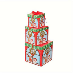 3pcs Set Checkered Red Green Christmas Paper Decor