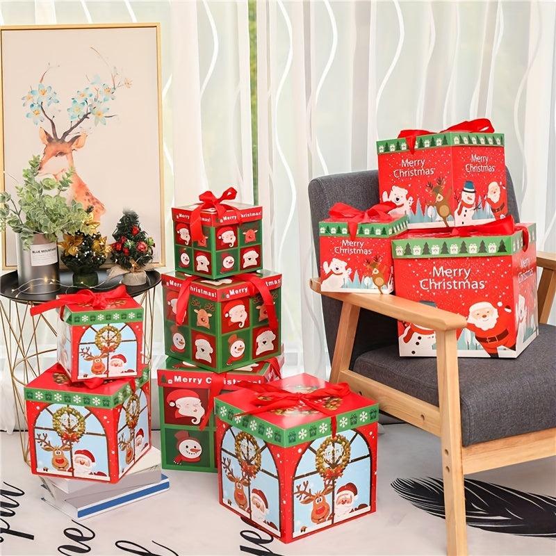 3pcs Set Checkered Red Green Christmas Paper Decor