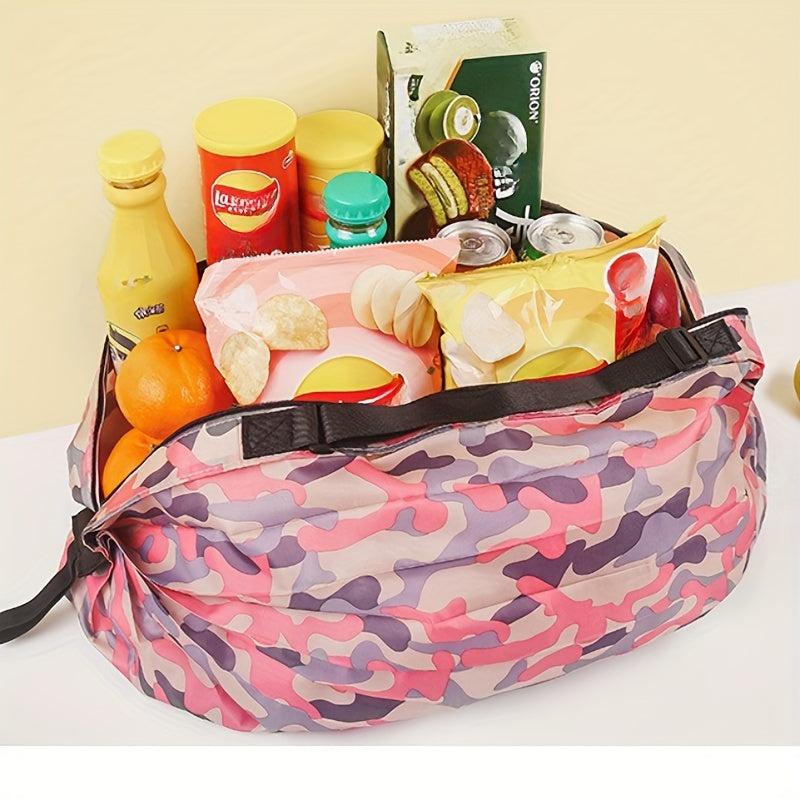 Foldable Waterproof Shopping Bags with Handles - Large Capacity Travel Duffel
