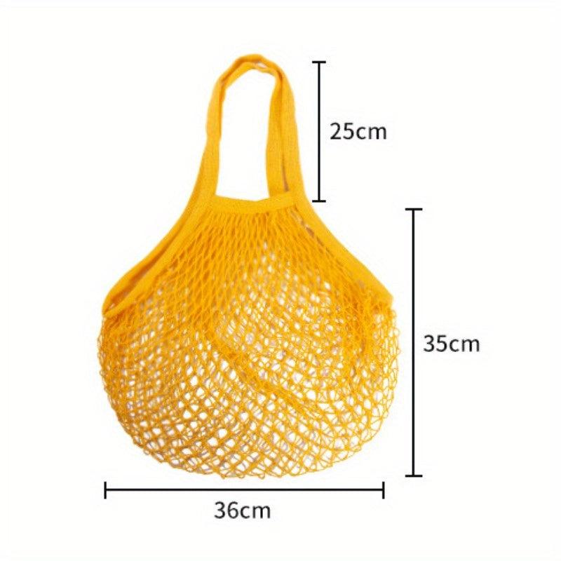 1pc Cotton Mesh Bag Portable All Cotton Bag Supermarket Vegetable And Fruit Bag