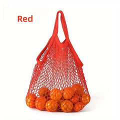 1pc Cotton Mesh Bag Portable All Cotton Bag Supermarket Vegetable And Fruit Bag