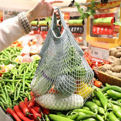 1pc Cotton Mesh Bag Portable All Cotton Bag Supermarket Vegetable And Fruit Bag
