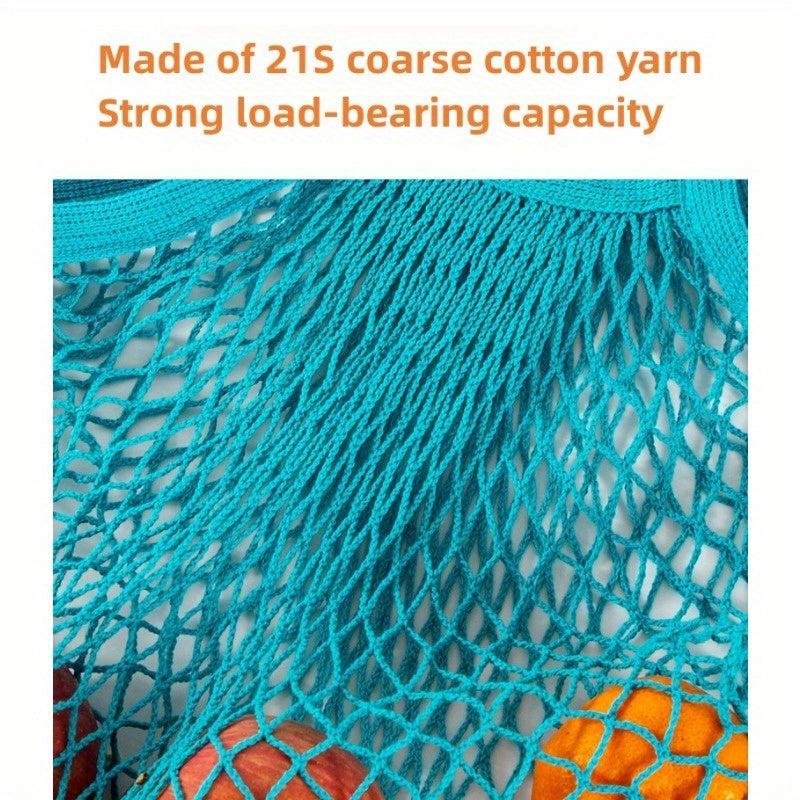 1pc Cotton Mesh Bag Portable All Cotton Bag Supermarket Vegetable And Fruit Bag
