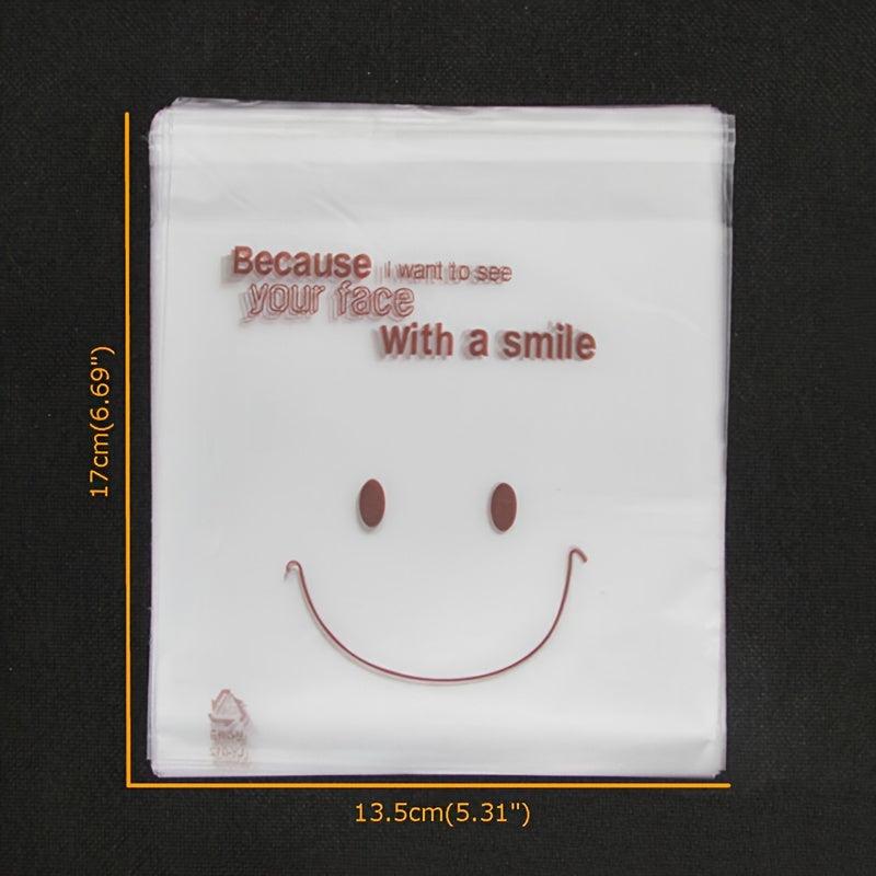 500pcs Happy Face Bags Self Adhesive Packing Bags