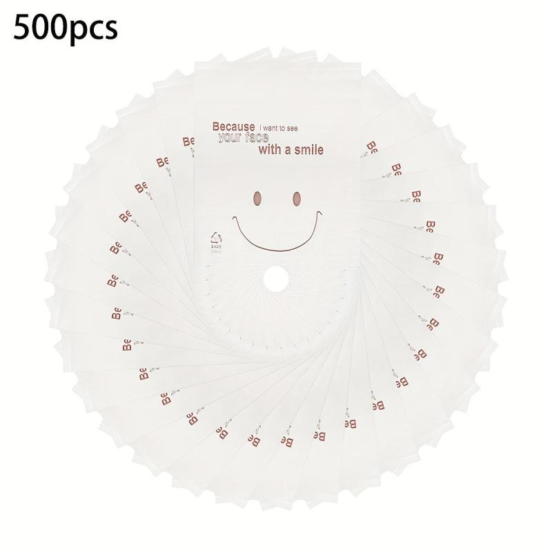 500pcs Happy Face Bags Self Adhesive Packing Bags