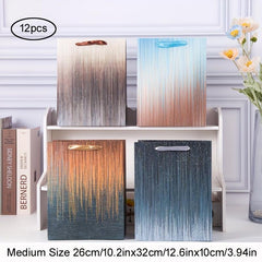12pcs Vertical Bar Style Craft Gift Bag Medium Size