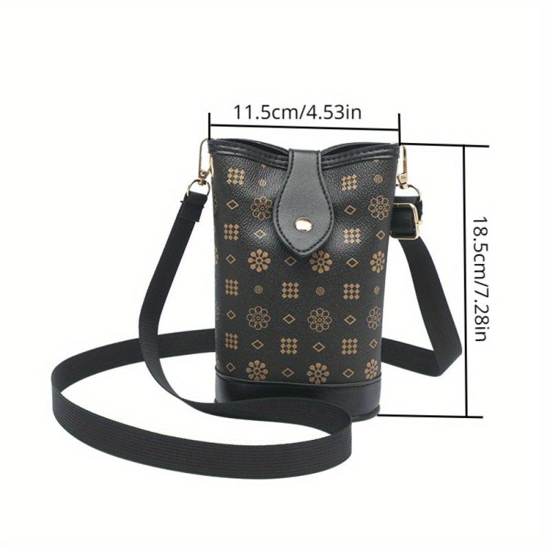 Women's Floral Buckle French Fries Bag Vertical Mobile Phone Bag
