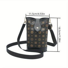 Women's Floral Buckle French Fries Bag Vertical Mobile Phone Bag
