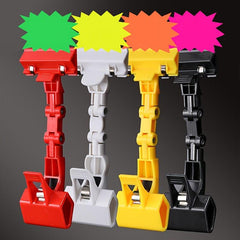 10pcs Shelf Label Fixing Clips, 360 Degree Rotating Shelf Clips in 5 Colors