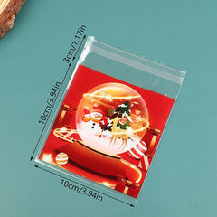 100pcs Christmas Self Adhesive Cookies Candy Gift Bag
