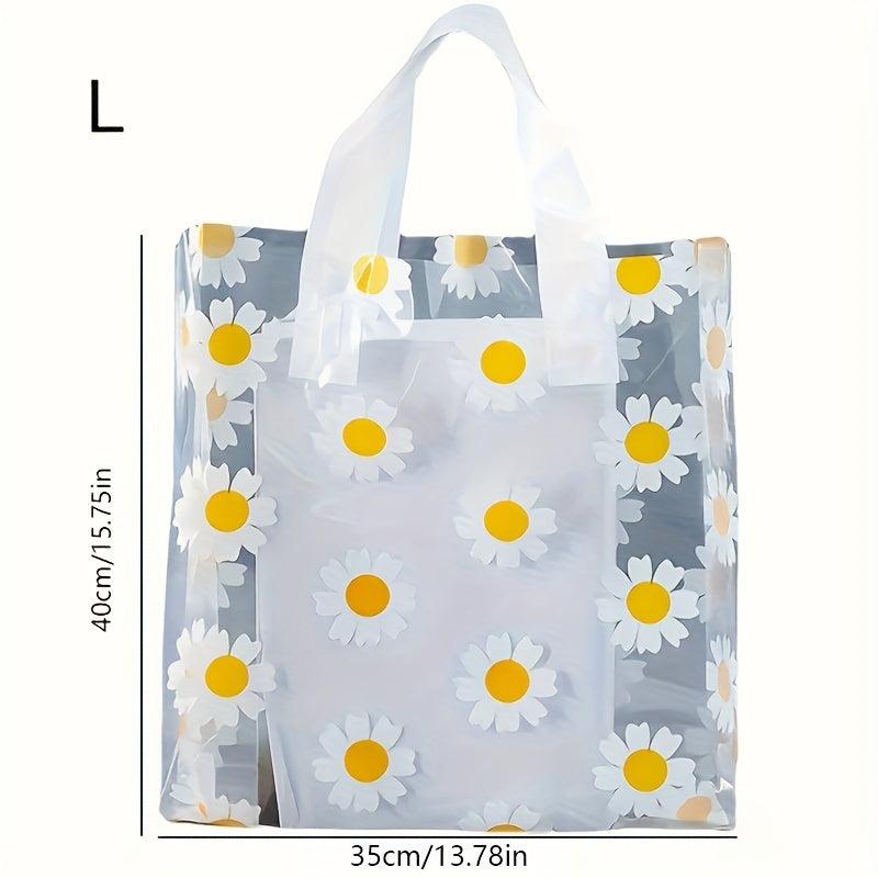 50pcs Small Daisy Sunflower Shopping Tote Bag for Parties and Holidays