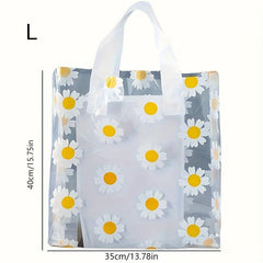 50pcs Small Daisy Sunflower Shopping Tote Bag for Parties and Holidays