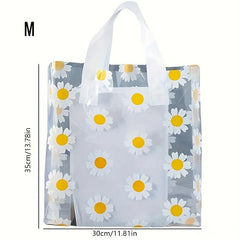 50pcs Small Daisy Sunflower Shopping Tote Bag for Parties and Holidays