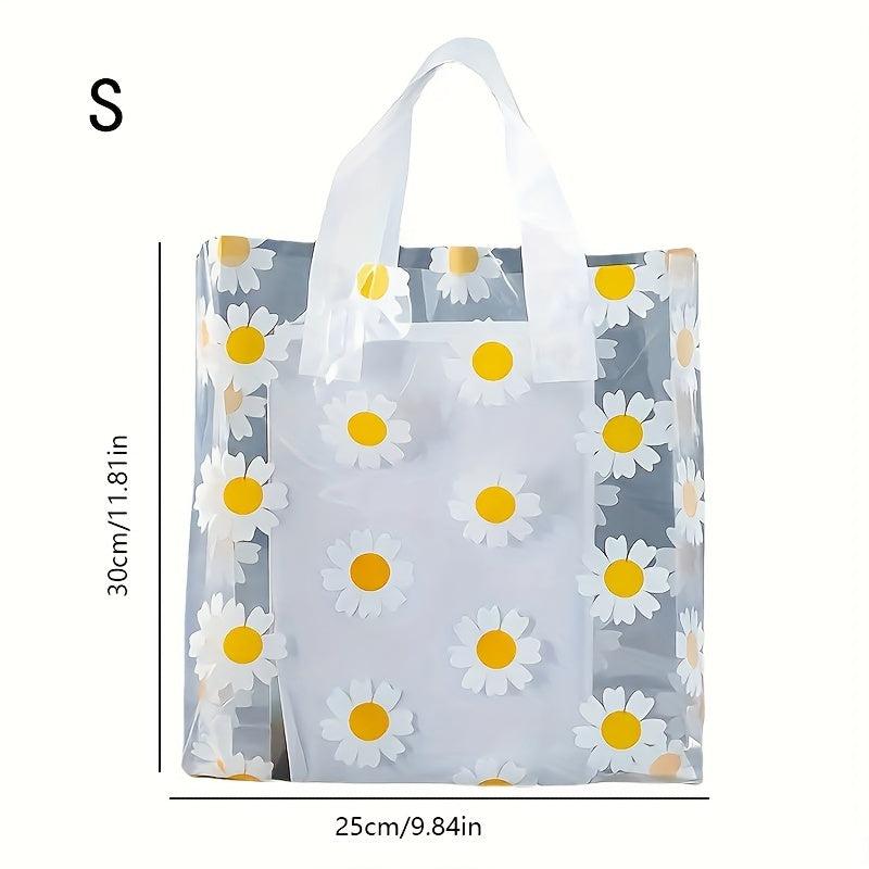 50pcs Small Daisy Sunflower Shopping Tote Bag for Parties and Holidays